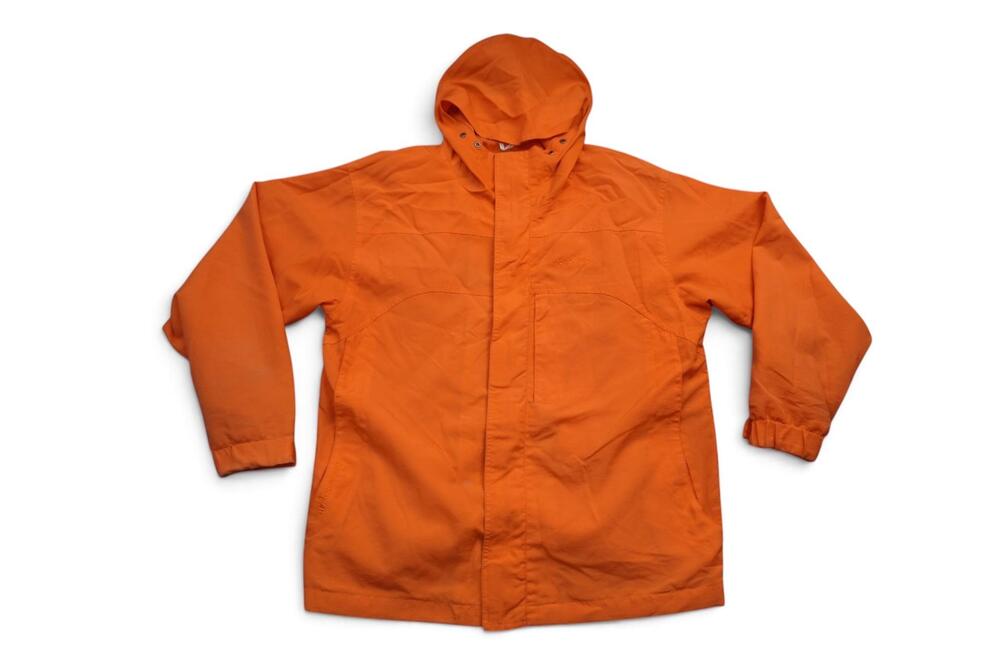 Cosmic Snowboards Jacket Mens XL Orange Leather Hooded Full Zip Ski Snow Winter